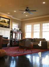 The living room of our model home.