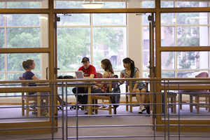 Students in the library
