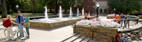 Students by the Fountain