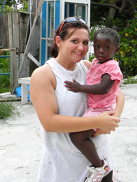 Meagan Alban with child