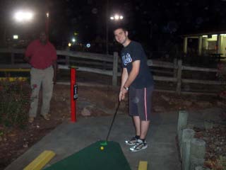 Student enjoys put-put golf