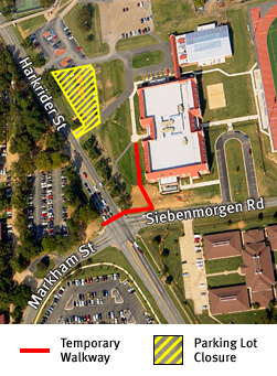 Walkway and Parking Lot Closure