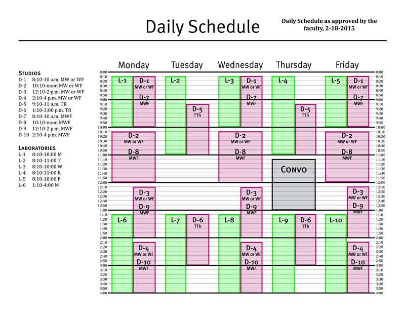 Daily Sched D-L