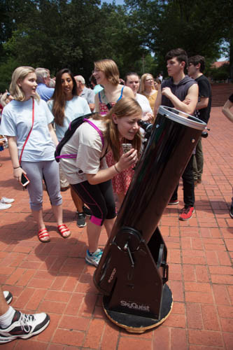 Viewing Eclipse Through Telescope