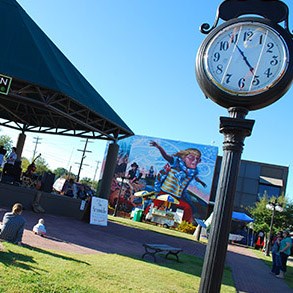 A mural in downtown Conway on the City Hall building.