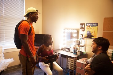 Students in dorm room