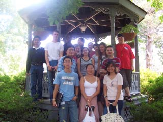 Students pose at the Gazebo