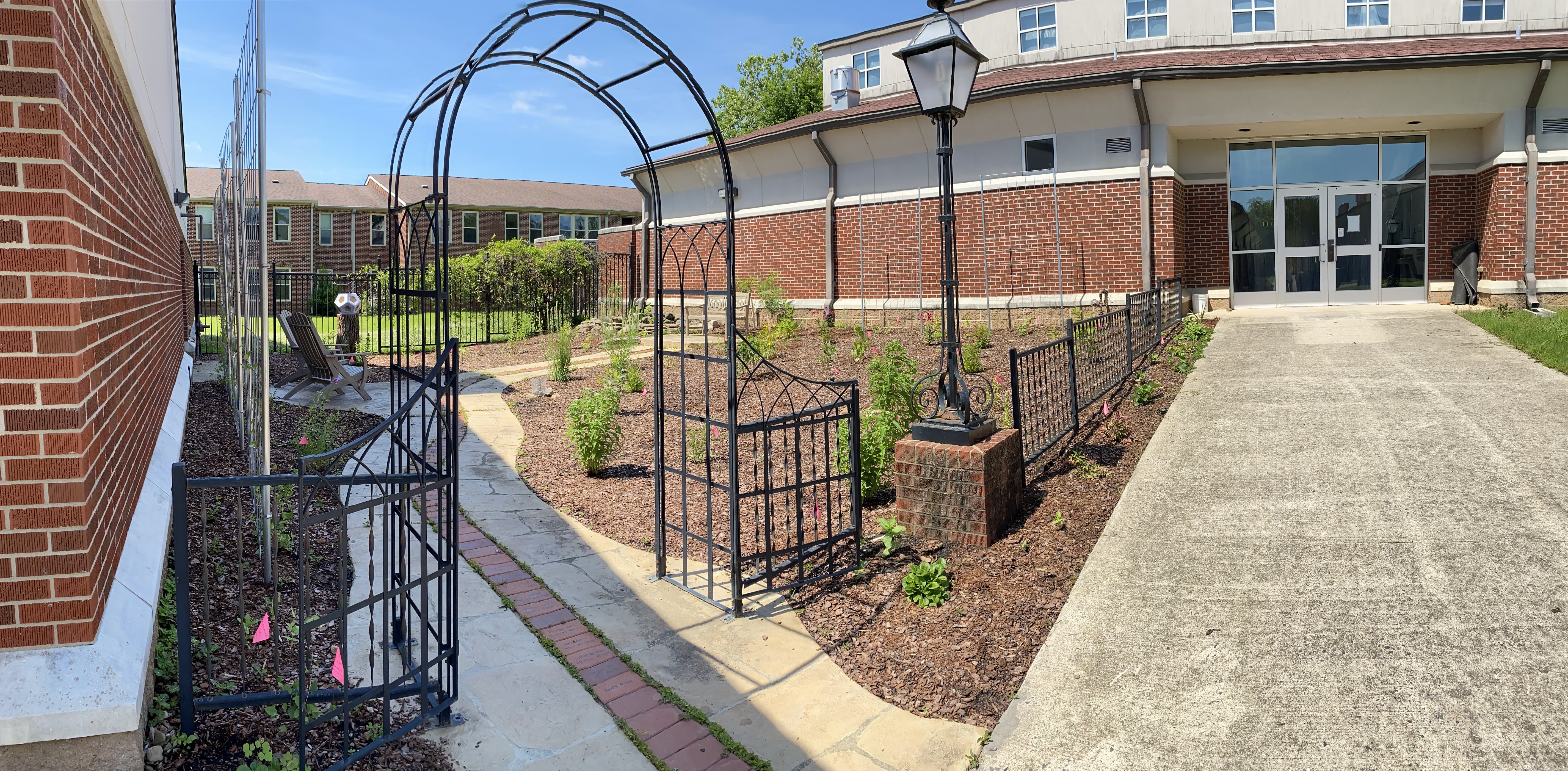 A view of the Stellar Joy Garden entrance near the Art Buildings.